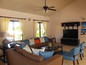 Villa (4 Bedrooms) | Living room | TV - 4 Bedroom Villa Privacy in Mind, Gated and Secure (Sosúa)