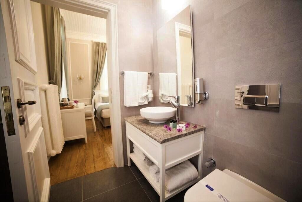 deluxe double room | bathroom | shower, free toiletries, hair dryer, bathrobes