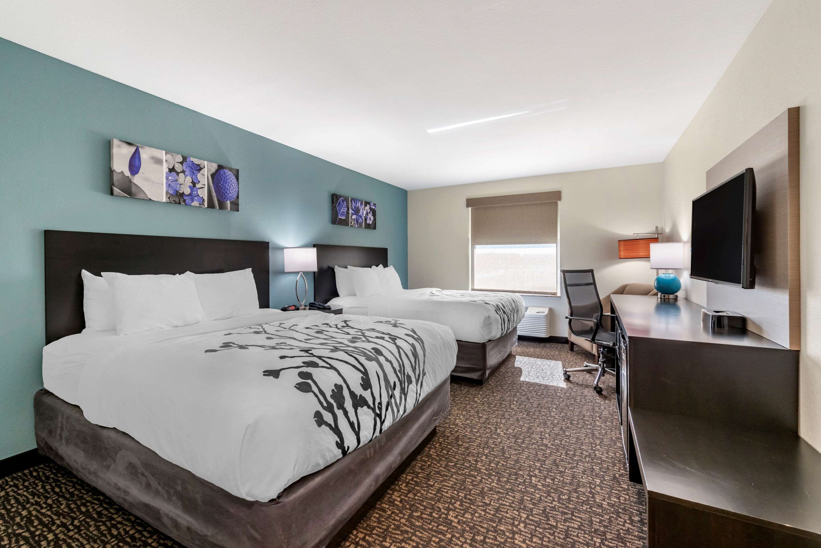 standard room, 2 queen beds, non smoking | desk, iron/ironing board, free rollaway beds, bed sheets