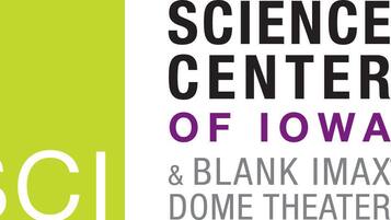 The Science Center of Iowa logo with the Blank Imax Dome Theater name.