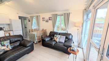 Televisi 30-inci dengan saluran TV digital dan perapian