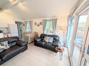 30-inch TV with digital channels, fireplace