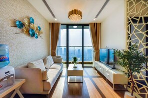 Business Apartment, 2 Bedrooms | Living area | Smart TV - Cindy Vinhomes Skylake Apartments (Hanoi)