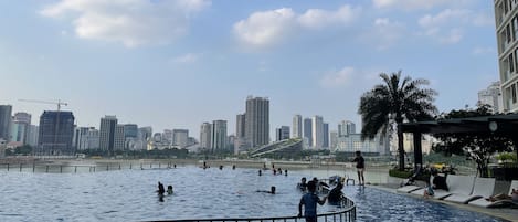 Indoor pool, outdoor pool, open 6:00 AM to 10:00 PM, pool loungers