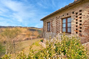 Property grounds - This ground floor house (55 sqm) consists of a living room with fireplace, satellite tv and kitchen (Chiusdino)
