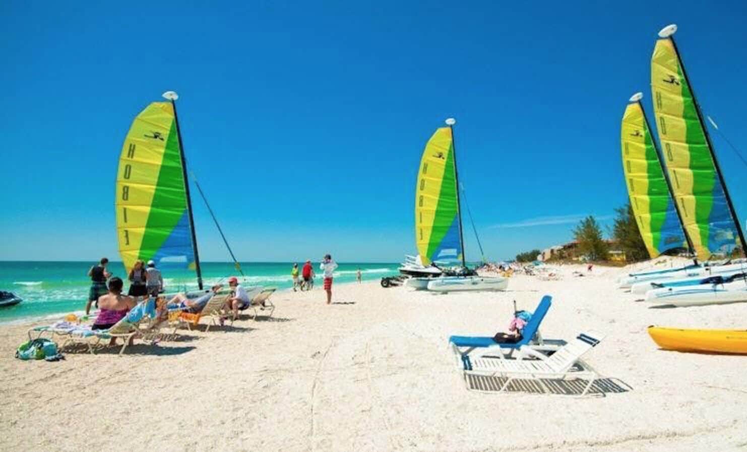 Chaises longues, serviettes de plage