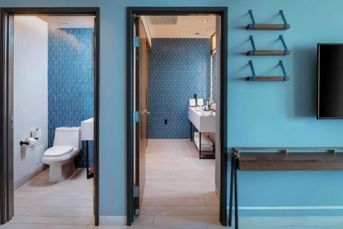 Bathroom | Shower, free toiletries, hair dryer, slippers