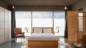 1 bedroom, desk, iron/ironing board, travel crib