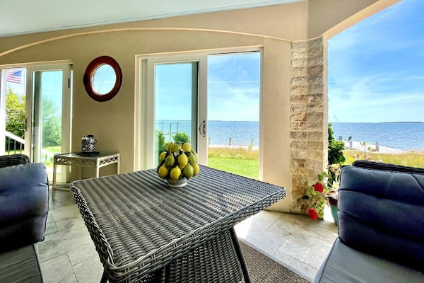 Morning coffee or sunset drinks - dine alfresco right on the water