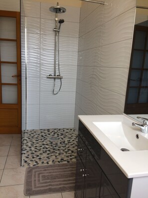 Shower, hair dryer, toilet paper - La ferme de deux Ifs (Rilly-sur-Vienne)