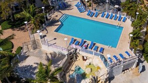Outdoor pool, a heated pool - Mariners Club # 314  3 Bed 2.5 Bath Key Largo Beachfront Luxury Ocean views and 3 bedroom 2.5 bath condo (Key Largo)
