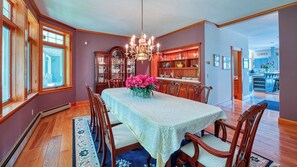 Dining - Cape Rosier, Maine 6 bedroom estate on Penobscot Bay. West views over Camden the hills (Brooksville)