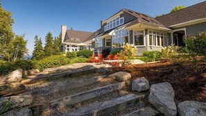 Exterior - Cape Rosier, Maine 6 bedroom estate on Penobscot Bay. West views over Camden the hills (Brooksville)
