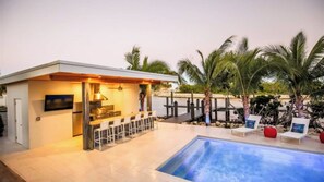 Outdoor pool, a heated pool