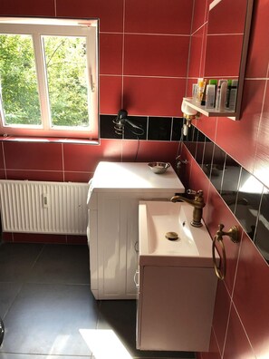 Haartrockner, Handtücher, Seife, Shampoo