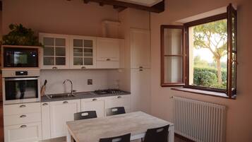 Frigorifero, microonde, forno, piano cottura