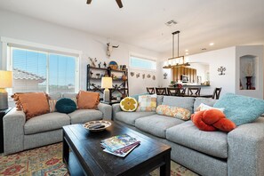 Smart TV, DVD player, books, video library