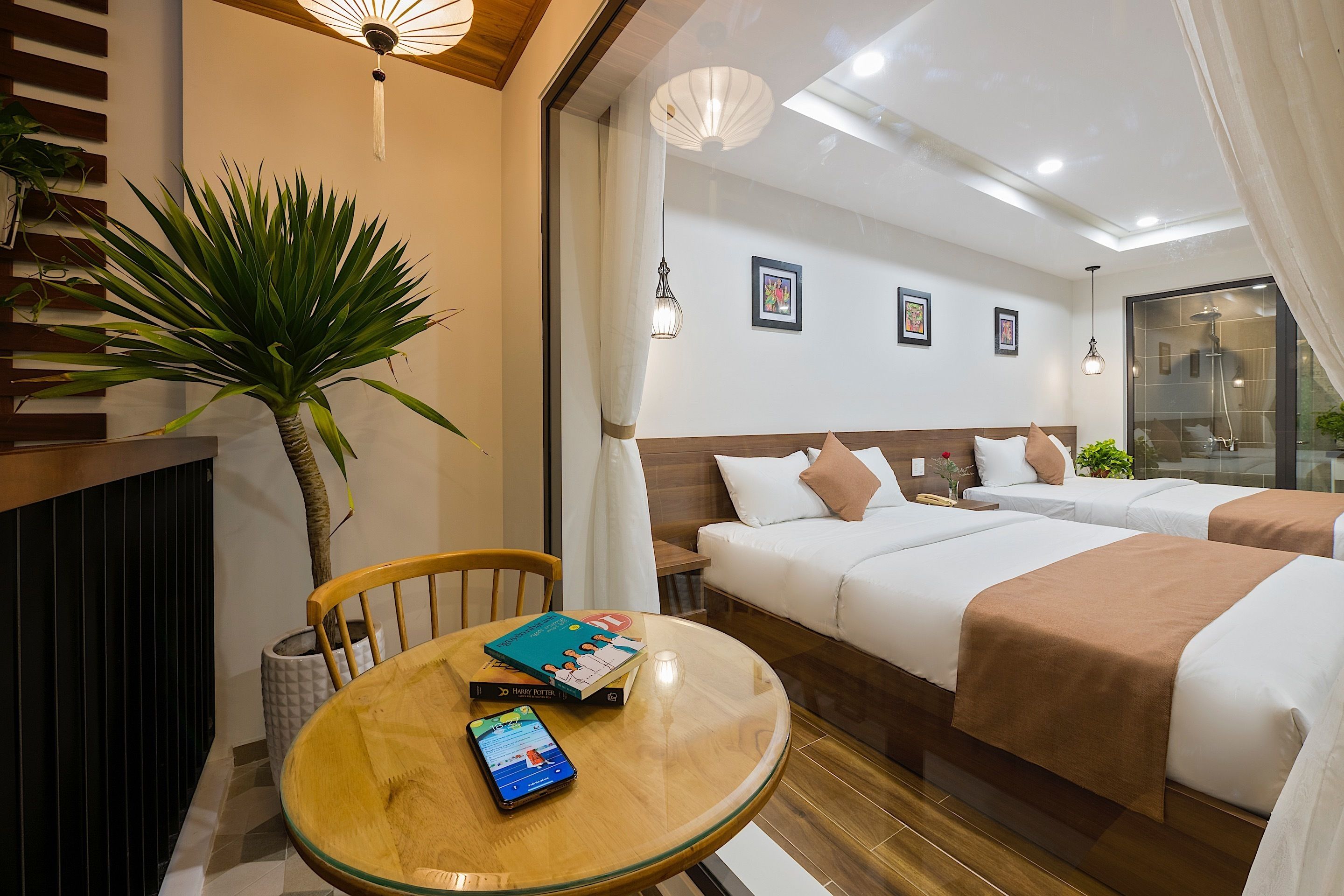 family balcony with courtyard view | minibar, in-room safe, desk, laptop workspace