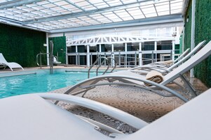Outdoor pool, open 10:30 AM to 8:00 PM, pool loungers
