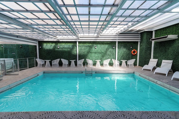 Outdoor pool, open 10:30 AM to 8:00 PM, sun loungers