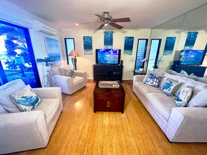 TV, DVD player, video library - Luxurious, 2 bedroom / 2 bath, FULL Ocean View Wailea Condo (Wailea)