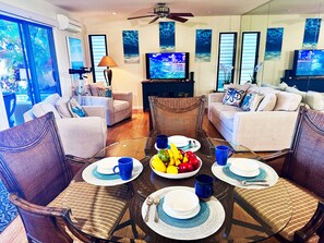 TV, DVD player, video library - Luxurious, 2 bedroom / 2 bath, FULL Ocean View Wailea Condo (Wailea)