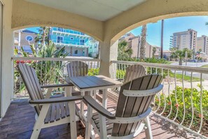 Outdoor dining - 302 Athena Ares Beach Getaway | Pool & Balcony (South Padre Island)