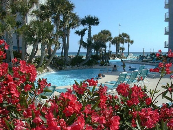 Piscine extérieure, piscine chauffée