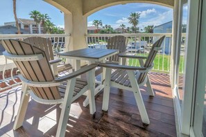 Outdoor dining - 202 Athena Ares Beach Escape | Pool • Hot Tub • Pets (South Padre Island)