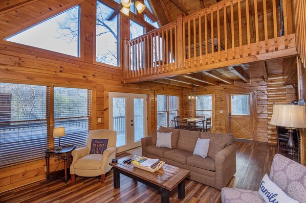 Smart TV, fireplace, video games, DVD player