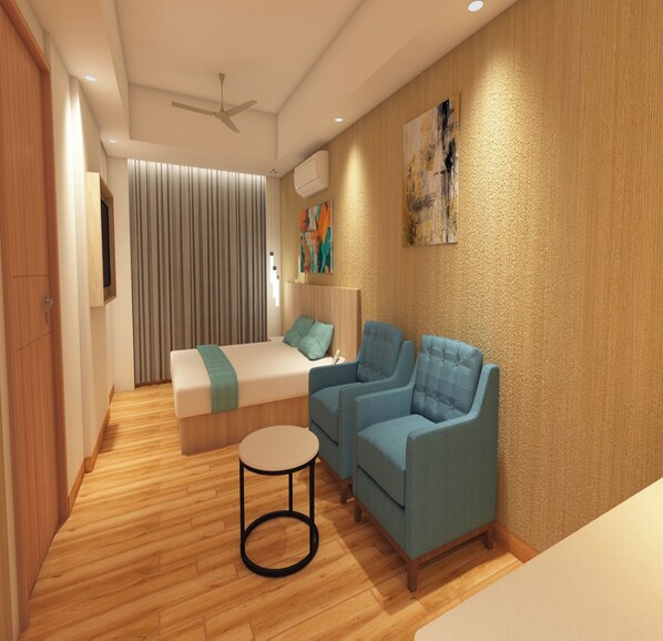 1 bedroom, premium bedding, pillowtop beds, desk