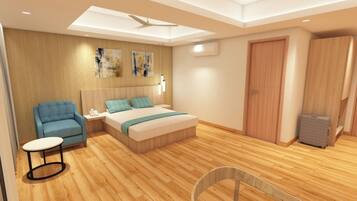 Premium bedding, pillow-top beds, desk, blackout curtains