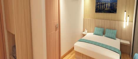 Premium bedding, pillowtop beds, desk, blackout drapes