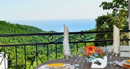 The Mango House up in the hills of the Carbet with a sea view