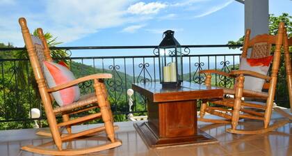 The Mango House up in the hills of the Carbet with a sea view