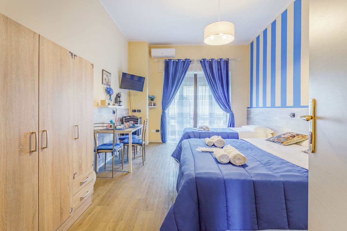 Romantic Triple Room, Multiple Beds, Private Bathroom (External) | Egyptian cotton sheets, premium bedding, down duvets, memory-foam beds