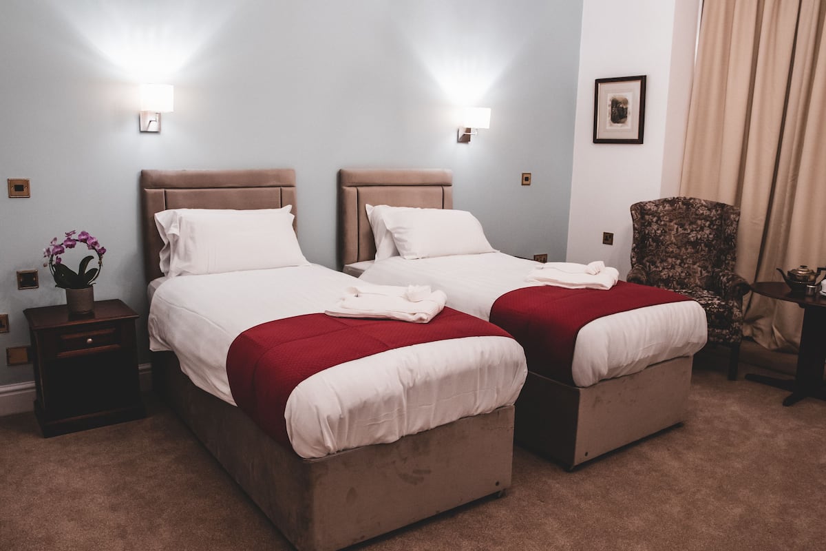 1 bedroom, desk, laptop workspace, iron/ironing board