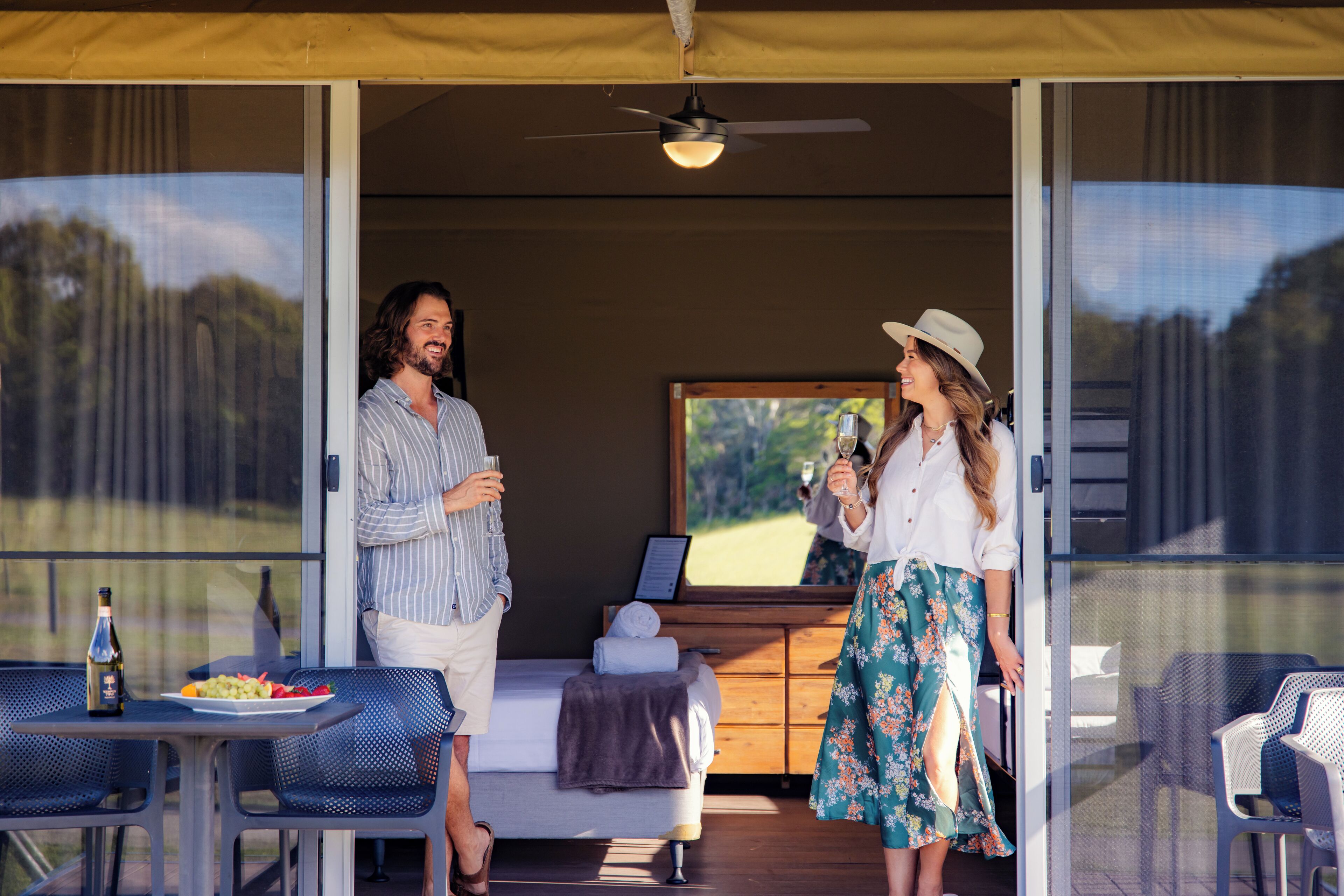 Paperbark Glamping Tent | Bed sheets