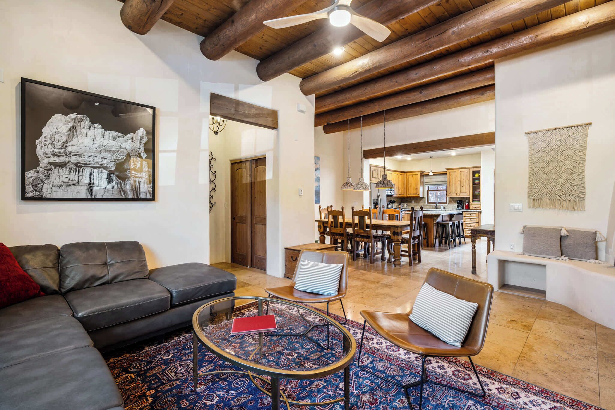 TV, fireplace, offices