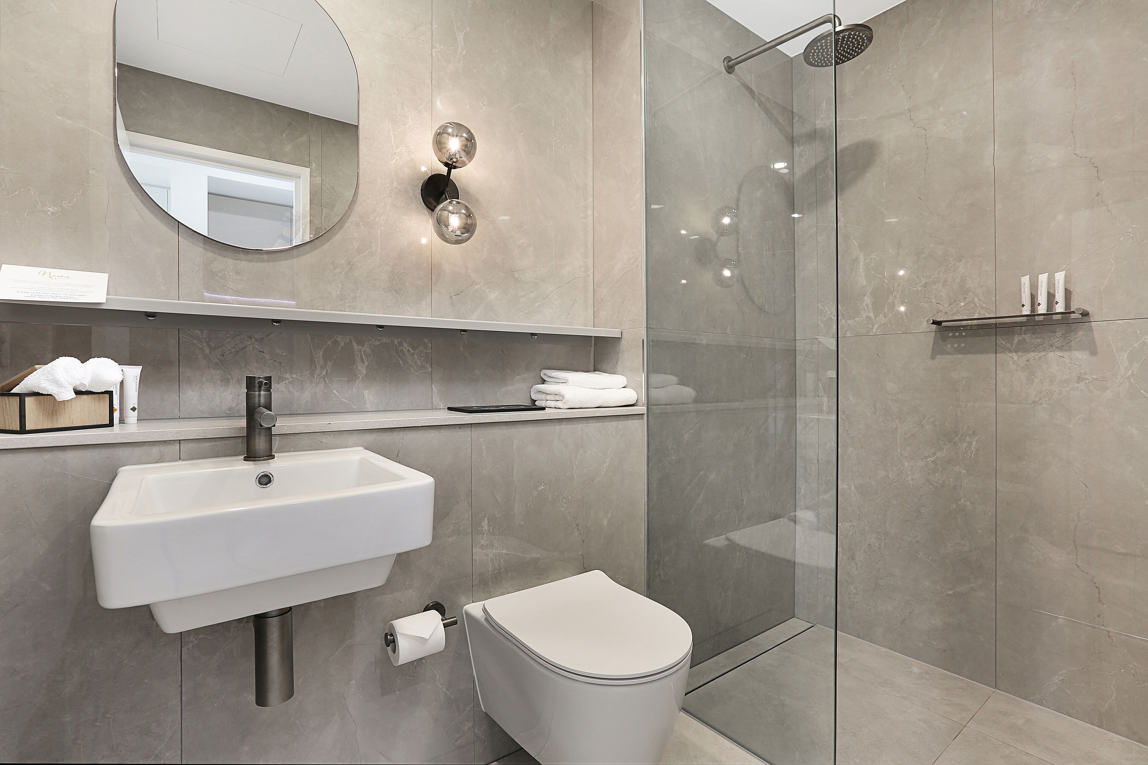 free toiletries, hair dryer, towels