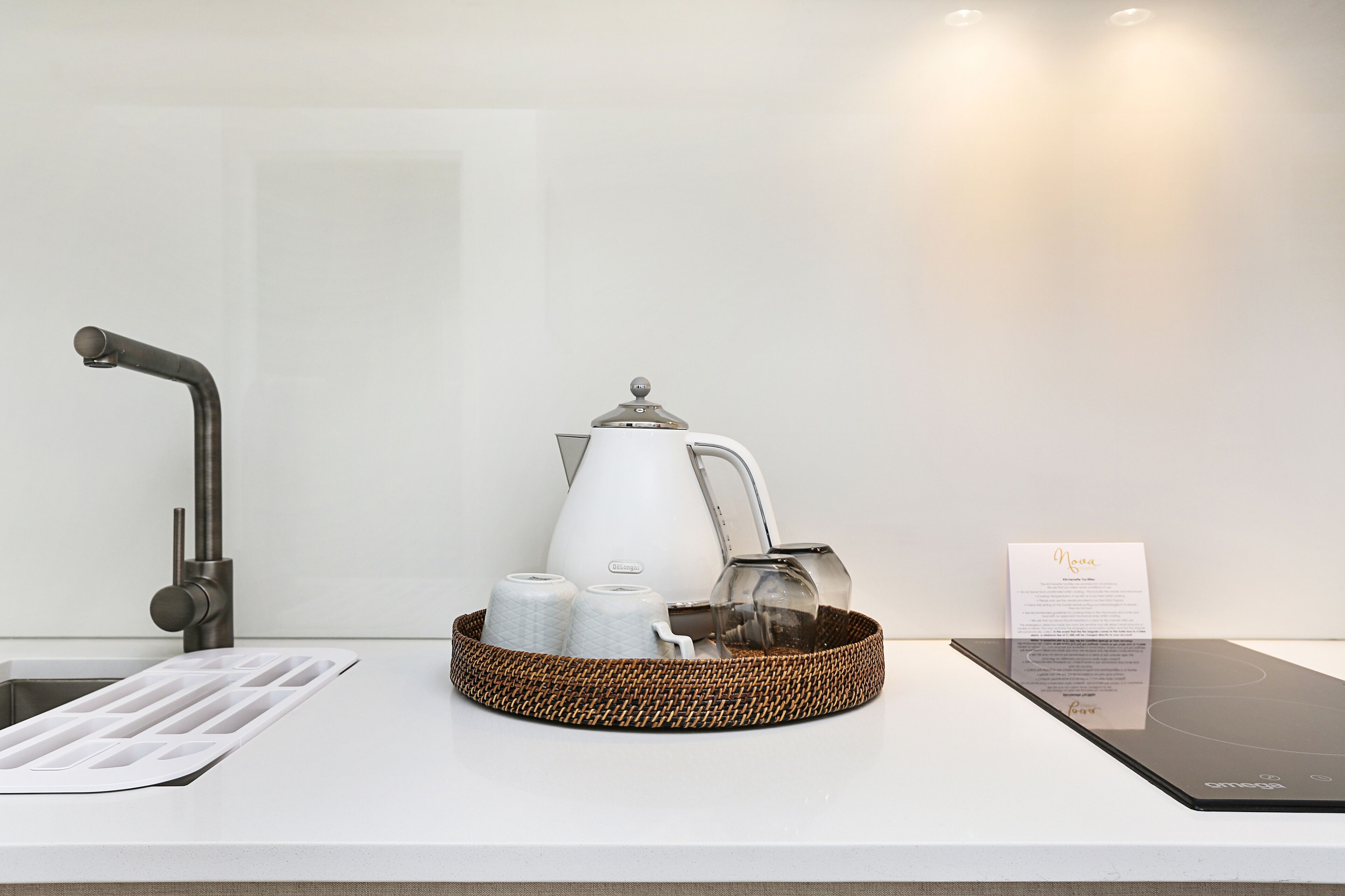 mini-fridge, electric kettle