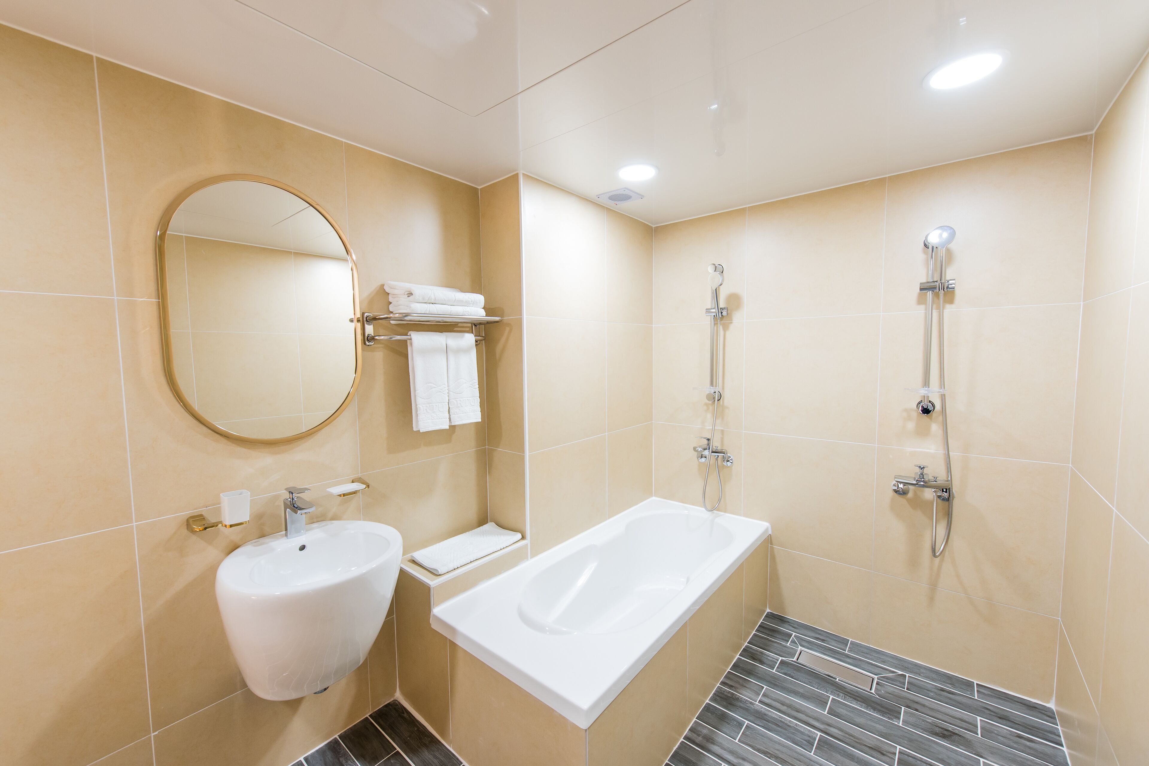 hair dryer, bathrobes, slippers, towels