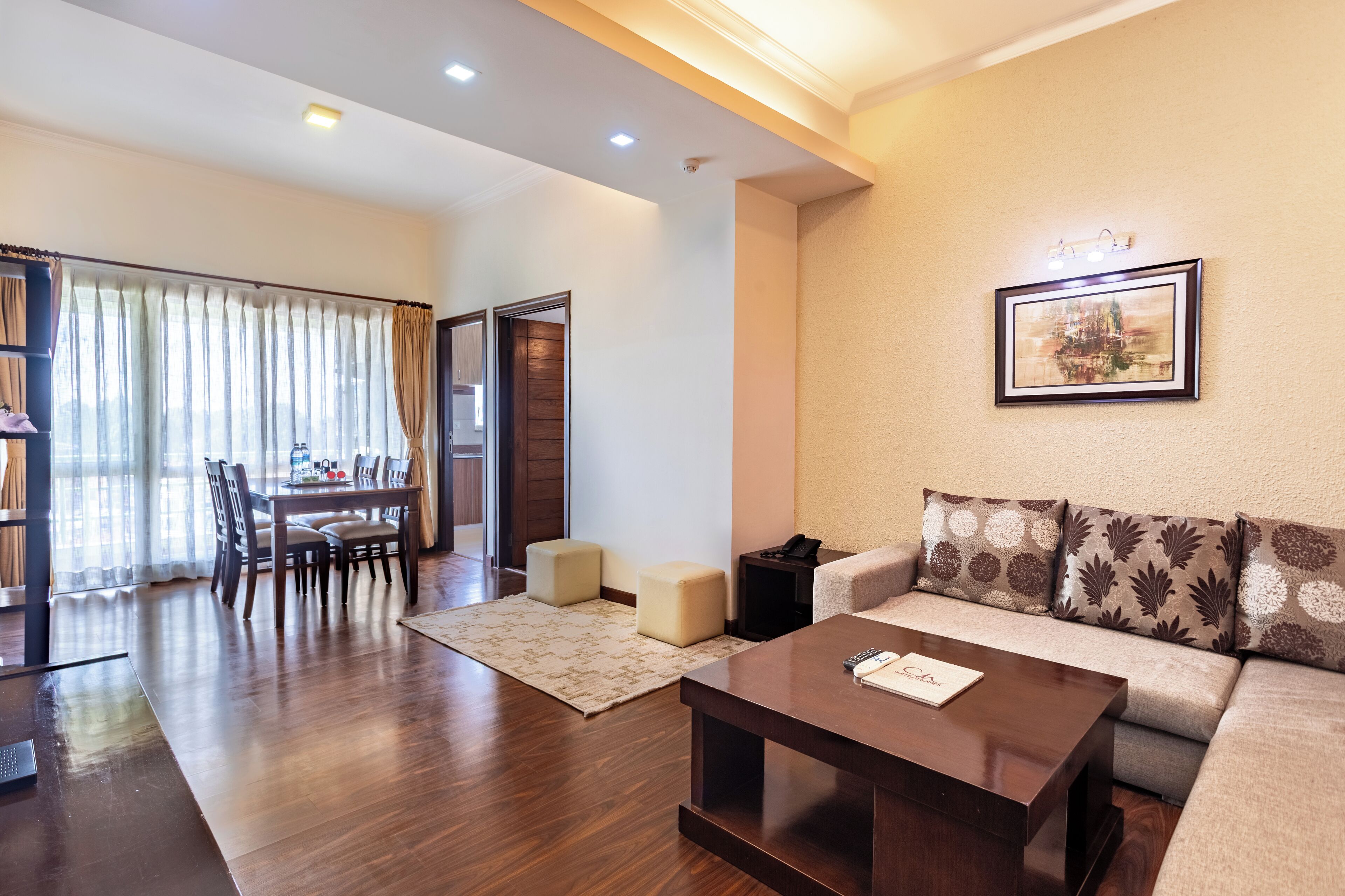 2BHK Apartment with Bathtub | Living area | 32-inch LED TV with satellite channels, TV