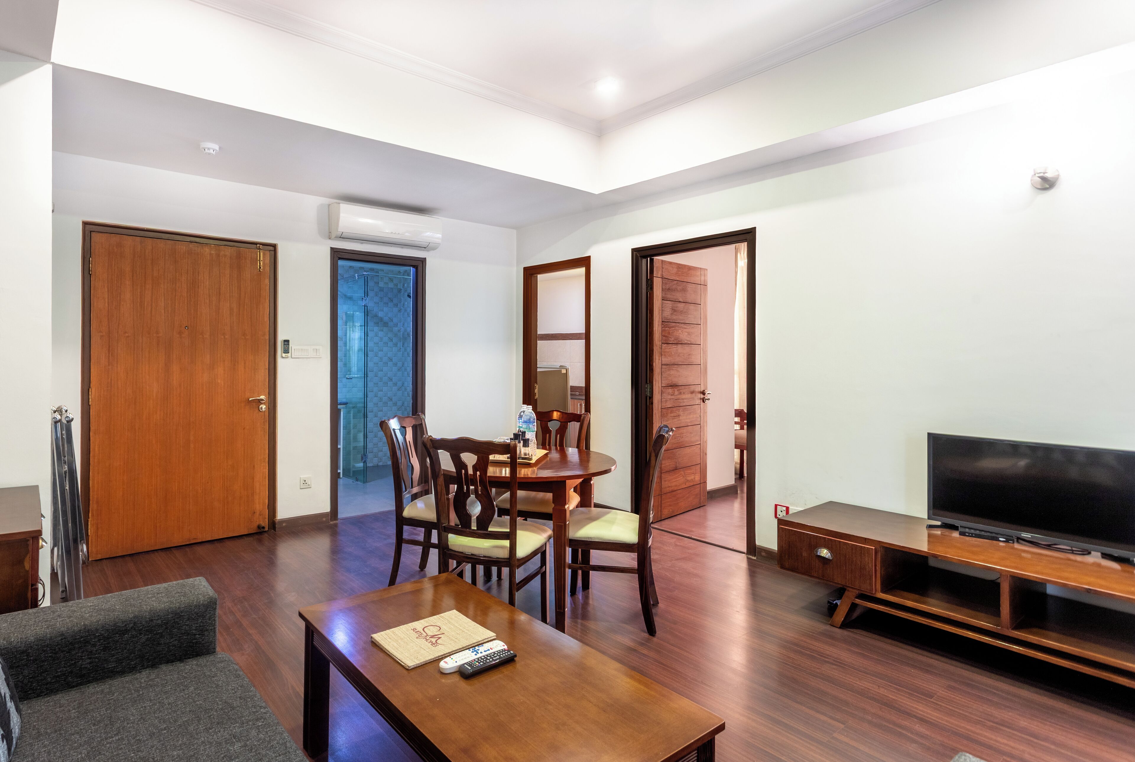 1BHK Apartment without Bathtub | Living area | 32-inch LED TV with satellite channels, TV