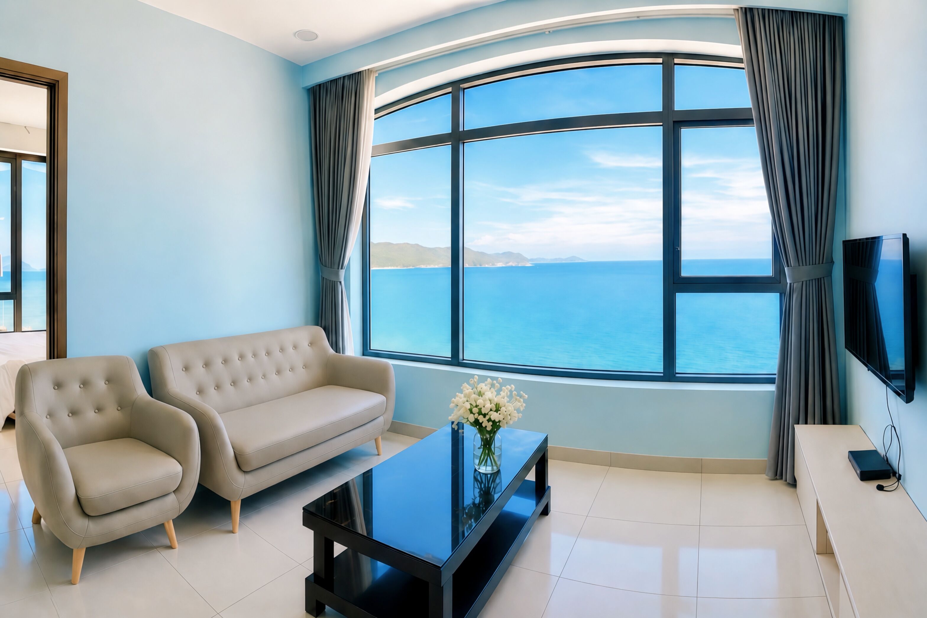 Panoramic Apartment, 2 Bedrooms | 2 bedrooms, premium bedding, pillow-top beds, desk