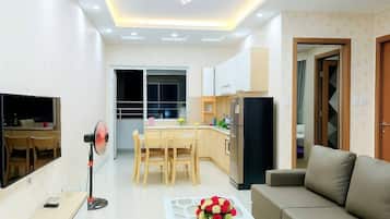 Luksushuoneisto, 2 makuuhuonetta | 2 makuuhuonetta, ylelliset vuodevaatteet, pillowtop-patjalliset sängyt