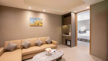 In-room safe, desk, laptop workspace, blackout curtains