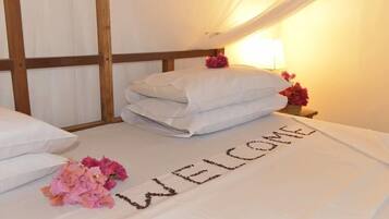 2 bedrooms, blackout curtains, iron/ironing board, free cots/infant beds