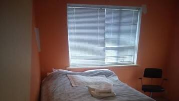 Blackout curtains, WiFi, bed sheets