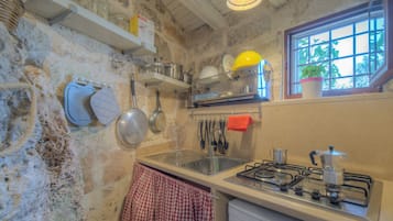 Apartment, 1 Bedroom | Private kitchenette | Fridge, stovetop, coffee/tea maker, electric kettle